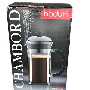 Bodum Chambord French Press 8 Cup Coffee Maker 34oz Chrome Silver 1928-16US4 NEW